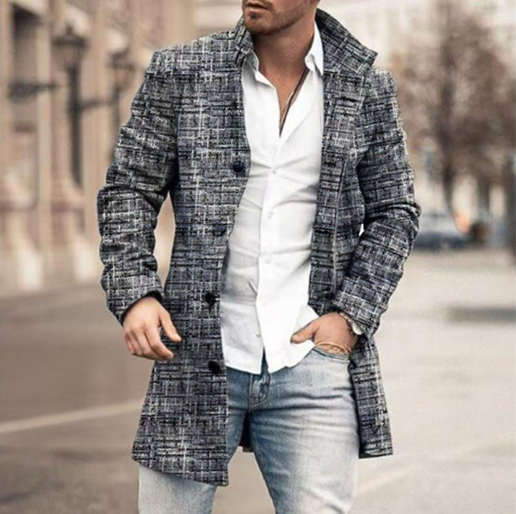 Stilvolle Mittellange Karierte Herrenjacke - Stephen