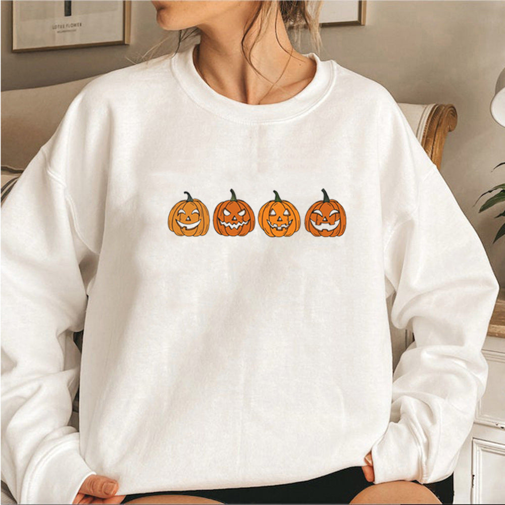 Afra – Halloween-pullover Mit Rundhalsausschnitt Und Kürbismotiv Für Damen