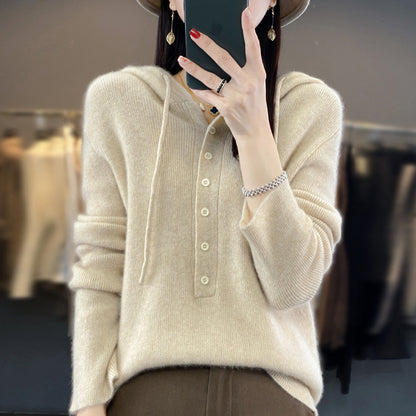 Tyra – Pullover Mit Lockerer Kapuze Und Strickpullover Mit Schnürverschluss