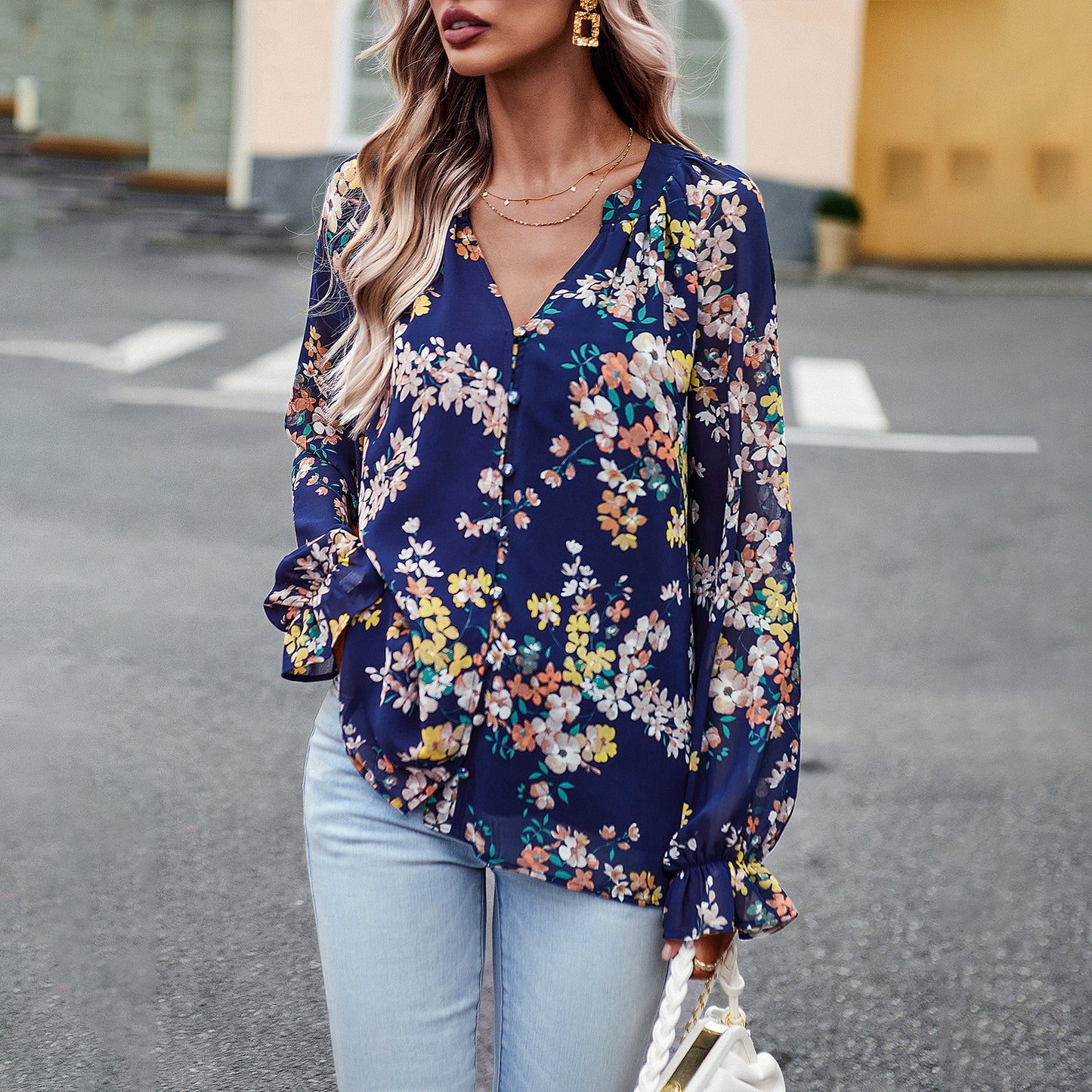 Abby – Langarmbluse Mit Blumen
