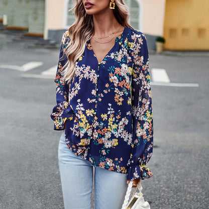 Abby – Langarmbluse Mit Blumen