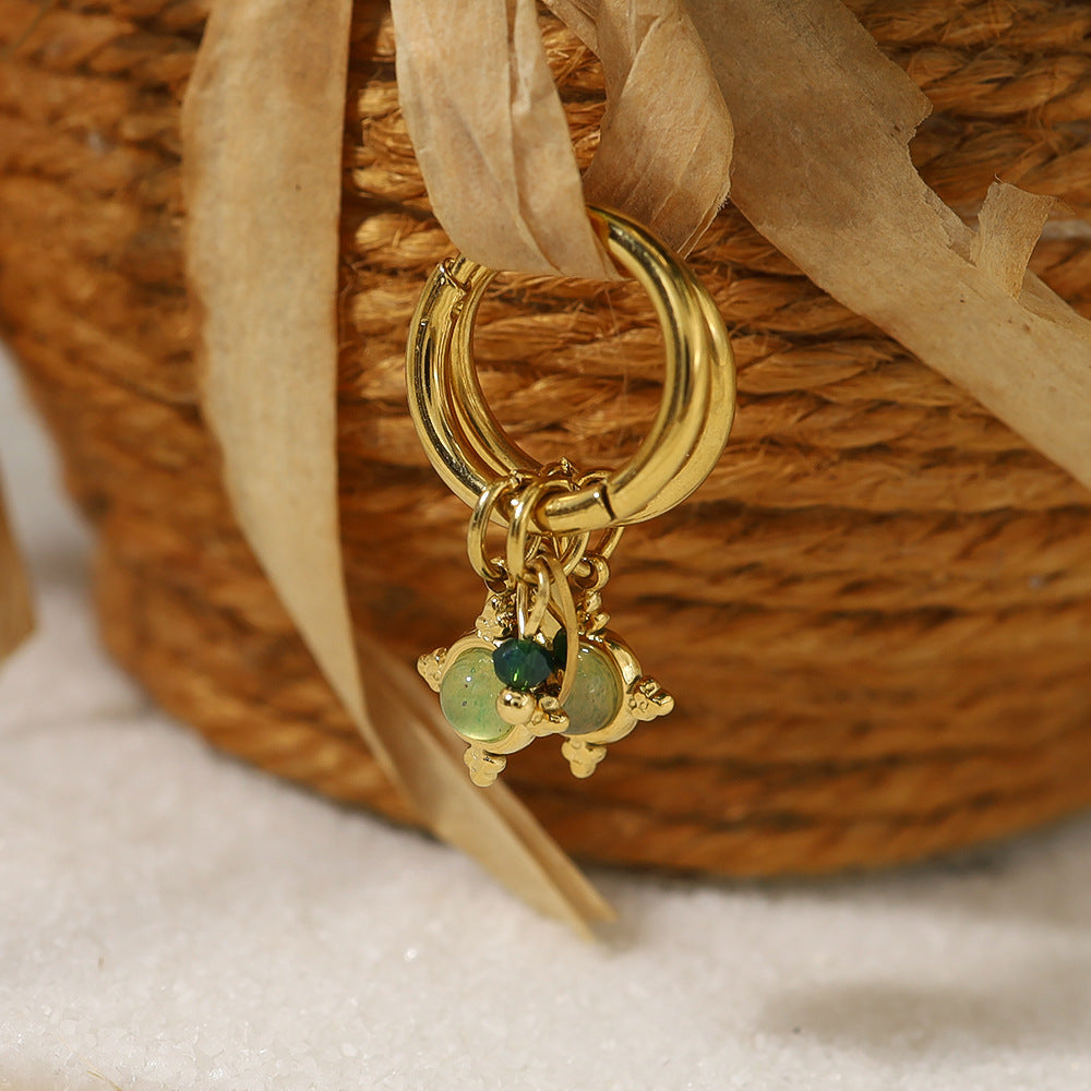 Irma - Naturstein-gold-creolen