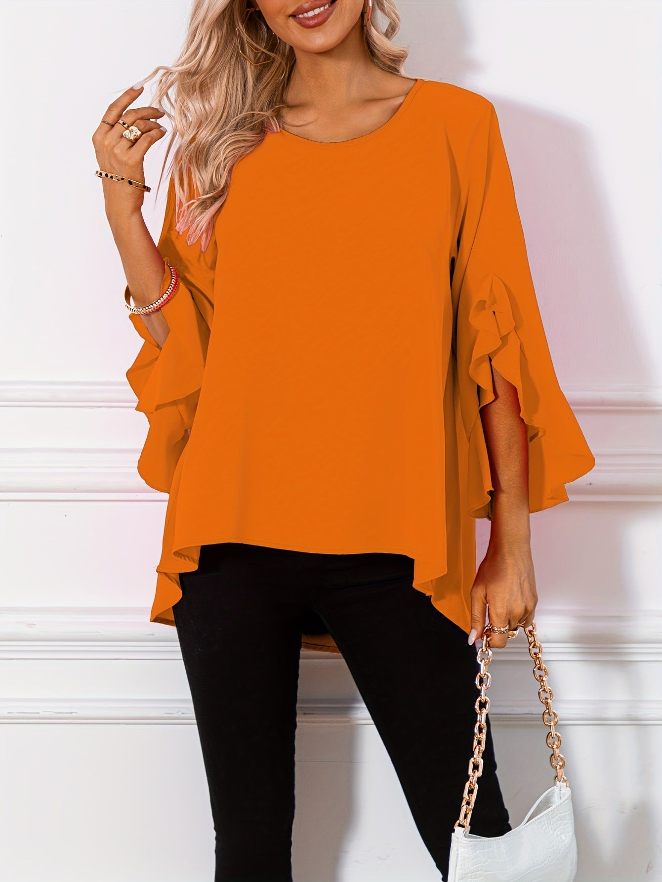 Aria – Bluse Mit Rundhalsausschnitt Für Den Frühling