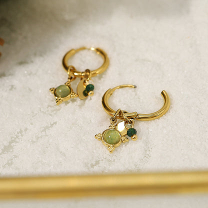 Irma - Naturstein-gold-creolen
