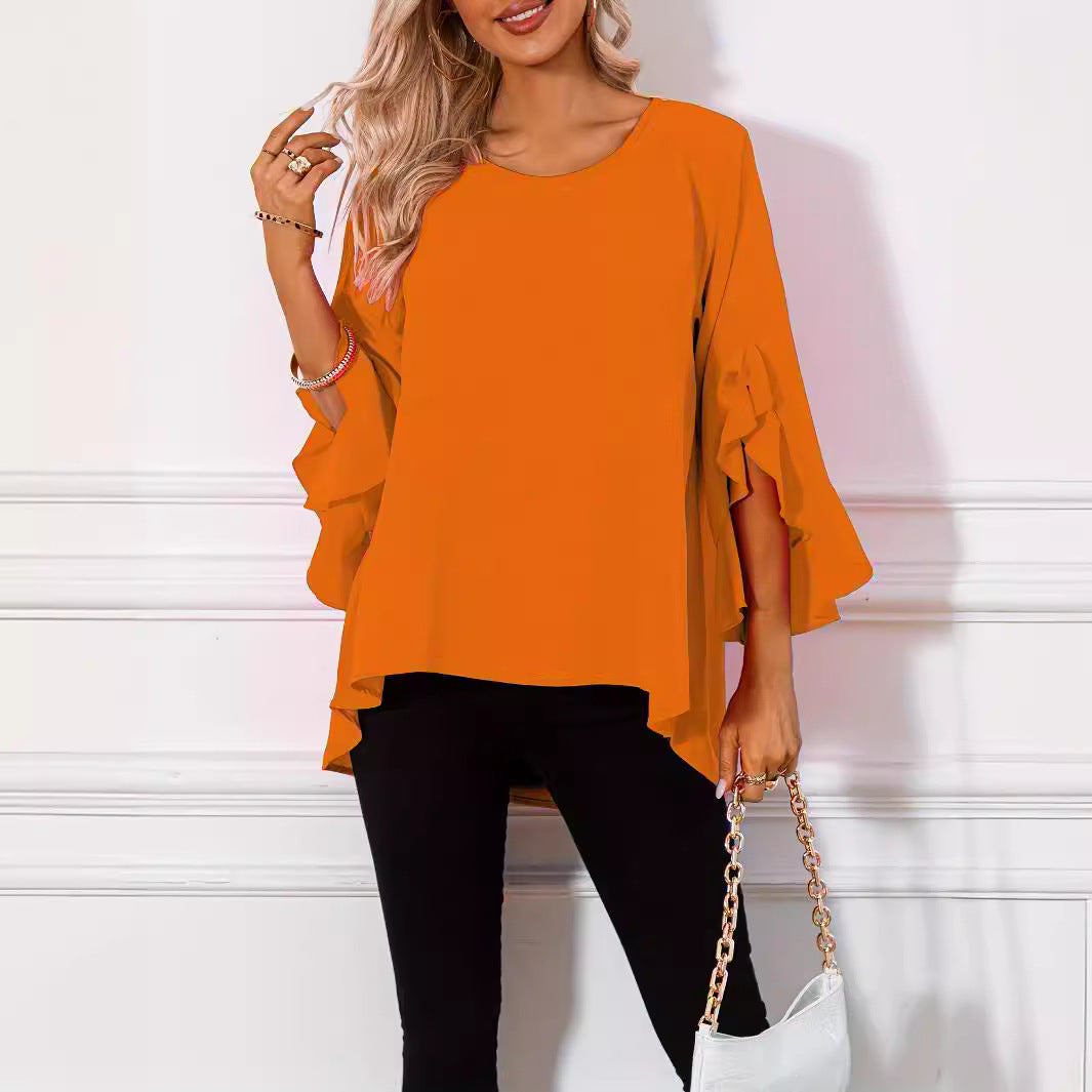 Aria – Bluse Mit Rundhalsausschnitt Für Den Frühling