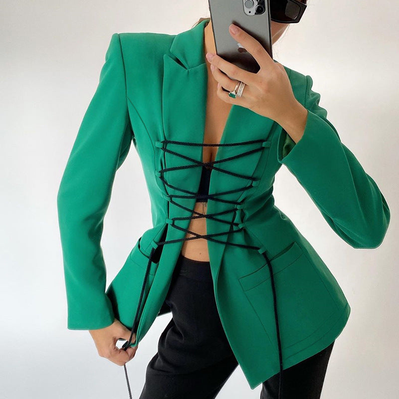 Tati - Schnürblazer Armeltaschen Dünner Mantel