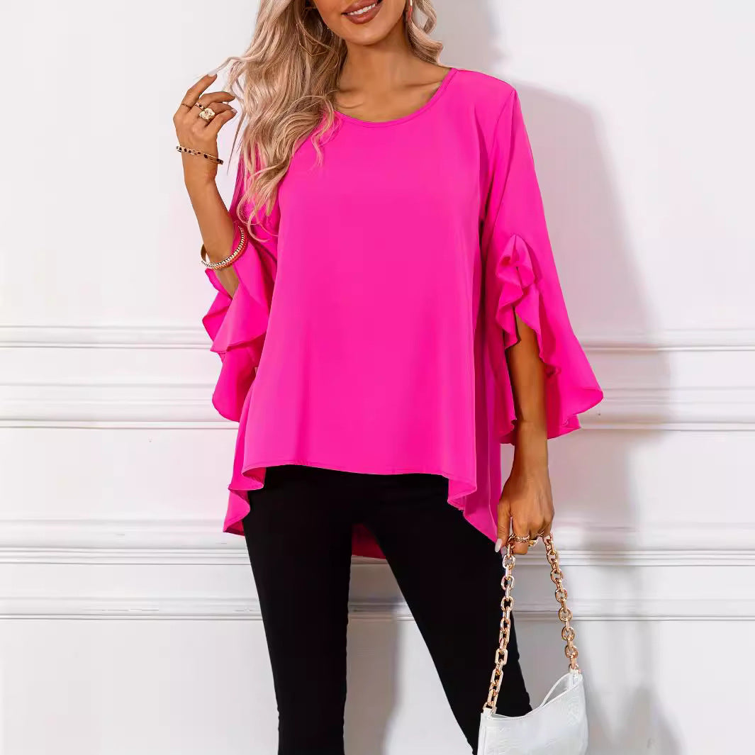 Aria – Bluse Mit Rundhalsausschnitt Für Den Frühling