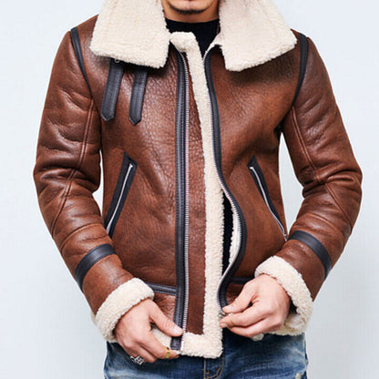 Bent - Dicke, Gefütterte Lederjacke Für Den Winter