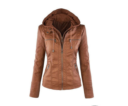 Wolff - Damen Lederjacke Mit Kapuze