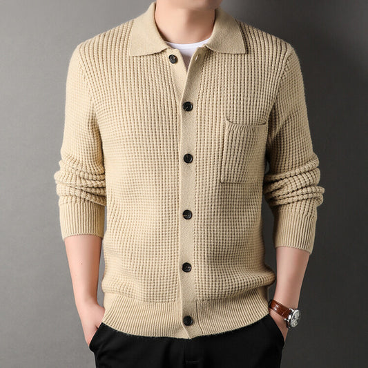 Ahmad – Stylischer Waffel-cardigan Für Herren