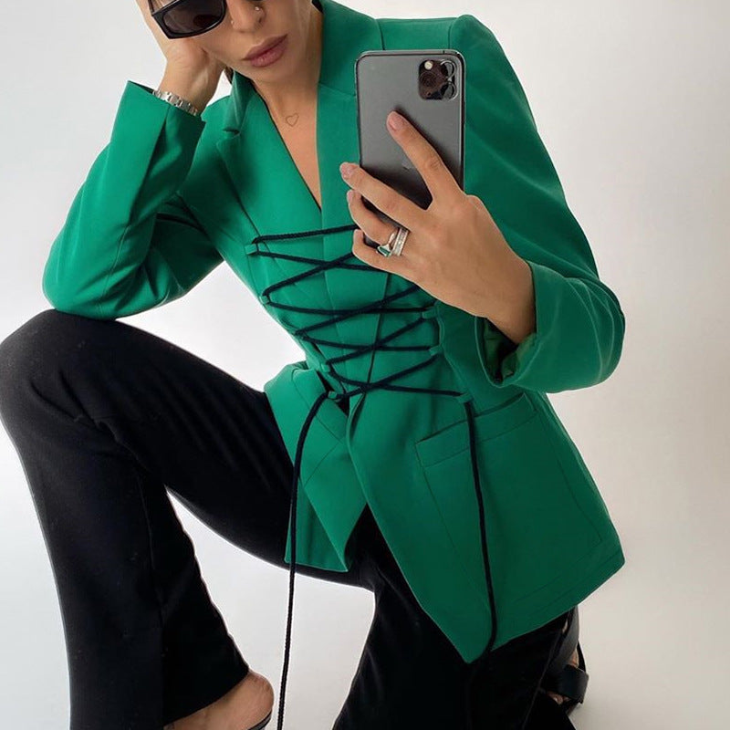 Tati - Schnürblazer Armeltaschen Dünner Mantel