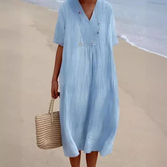 Zanda's - Sommerkleid Aus Baumwolle Und Leinen