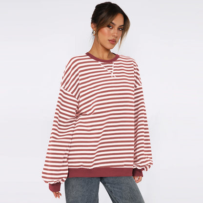 Zoe Übergroßer Pullover | Gestreifter, Gemütlicher Pullover