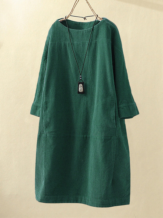 Bertha - Super Stylisches Und Hochwertiges Kord Kleid