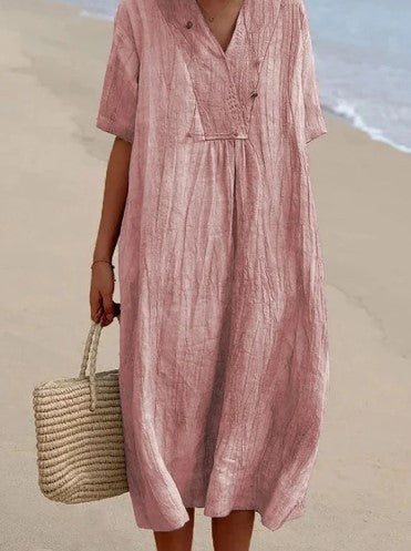 Zanda's - Sommerkleid Aus Baumwolle Und Leinen
