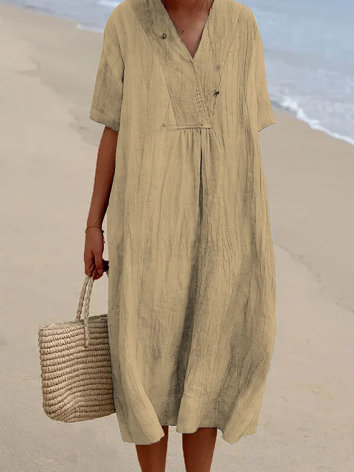 Zanda's - Sommerkleid Aus Baumwolle Und Leinen