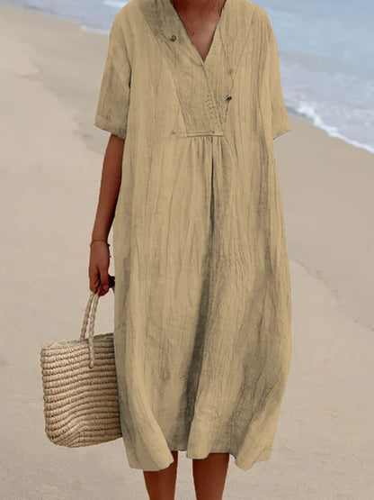 Zanda's - Sommerkleid Aus Baumwolle Und Leinen
