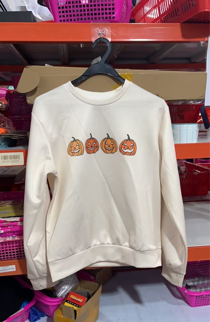 Afra – Halloween-pullover Mit Rundhalsausschnitt Und Kürbismotiv Für Damen