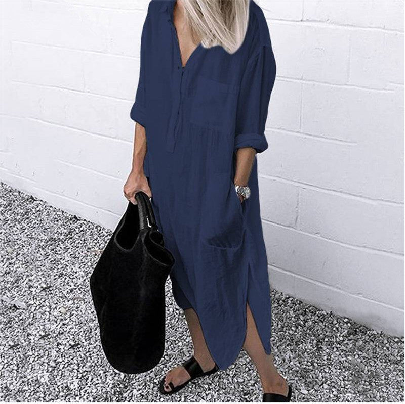 Aileen - Super Schönes Und Sehr Elegantes Maxi-leinenkleid, Ideal Für Den Sommer