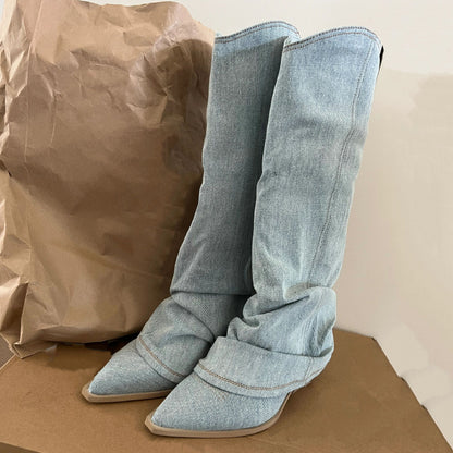 Aurora - Winterfeste Denim Stiefel