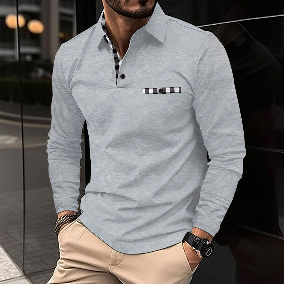 Benjamin – Kariertes Button-down-langarmhemd