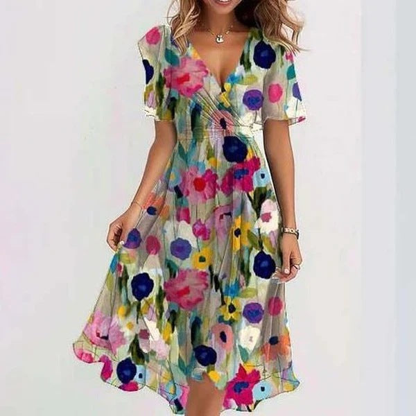 Annegret – Damenkleid Mit V-ausschnitt