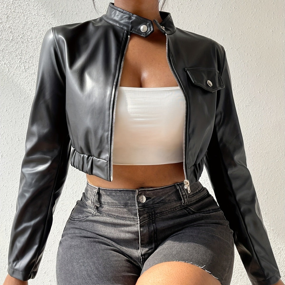 Wilda - Lederjacke Mit Reißverschluss