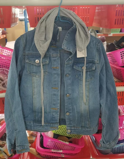 Abby - Denim Damen Jacke Mit Abnehmbarer Kapuze