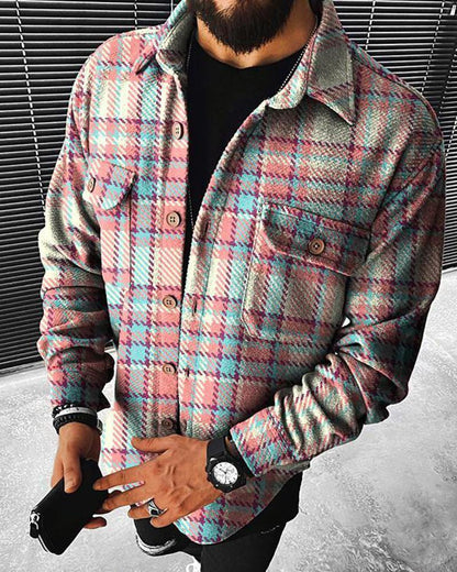 Victor – Lässige Karo-langarmjacke Für Herren
