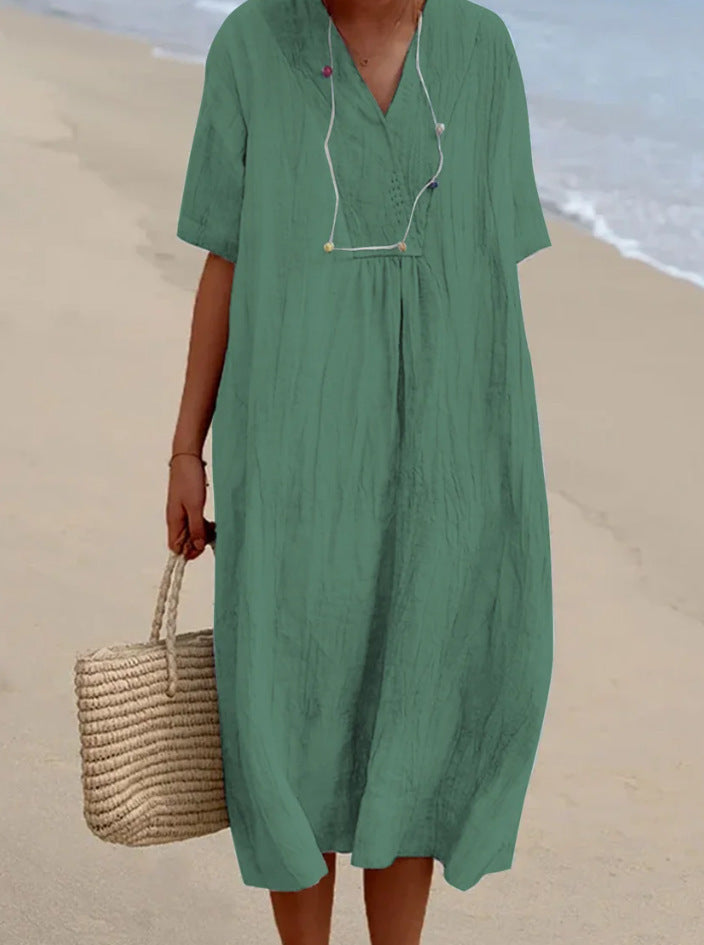 Zanda's - Sommerkleid Aus Baumwolle Und Leinen