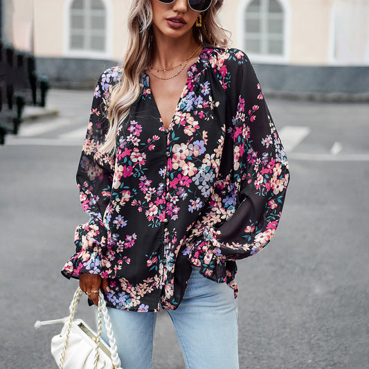 Abby – Langarmbluse Mit Blumen