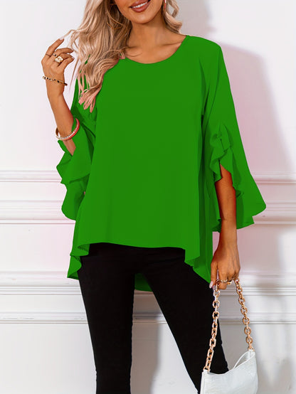 Aria – Bluse Mit Rundhalsausschnitt Für Den Frühling