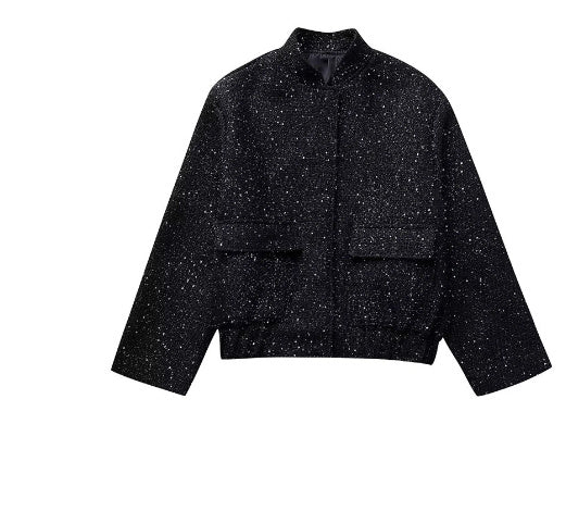 Yana - Goldfarbene Pailletten-jacke