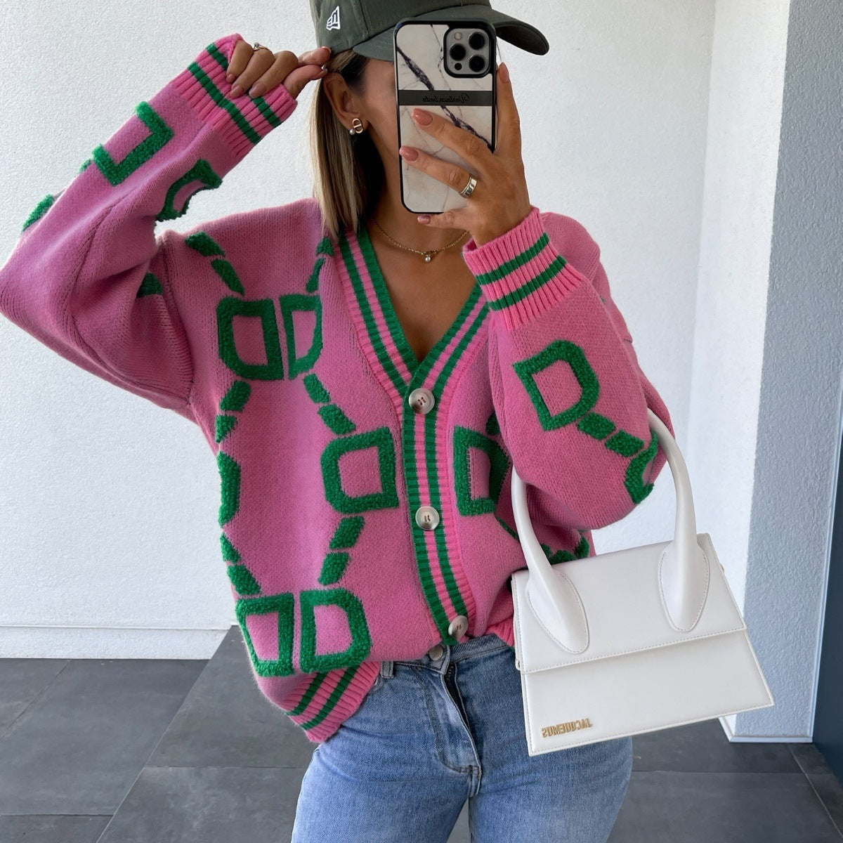 Zoe – Kontrast-cardigan Mit V-ausschnitt Für Den Frühling