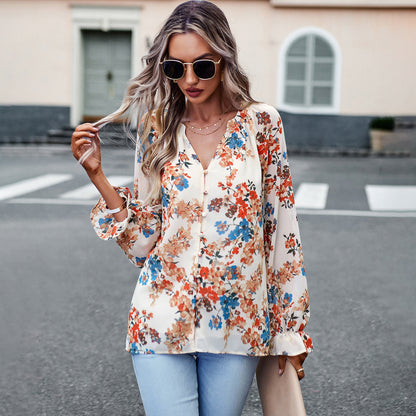 Abby – Langarmbluse Mit Blumen