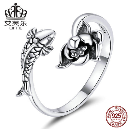 Augusta - Koi und Lotus verstellbarer Ring