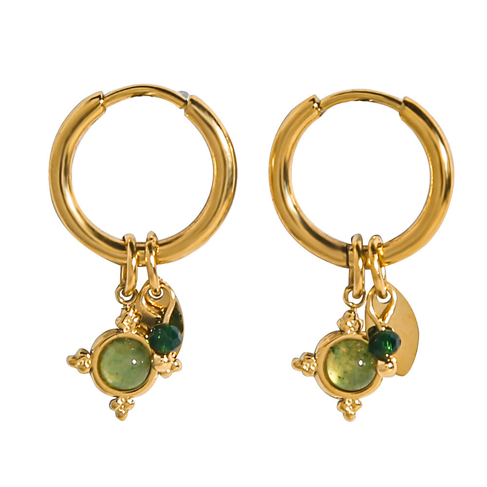 Irma - Naturstein-gold-creolen