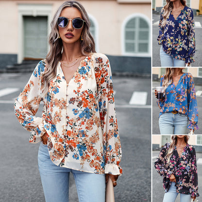 Abby – Langarmbluse Mit Blumen