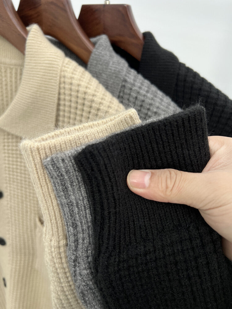 Ahmad – Stylischer Waffel-cardigan Für Herren