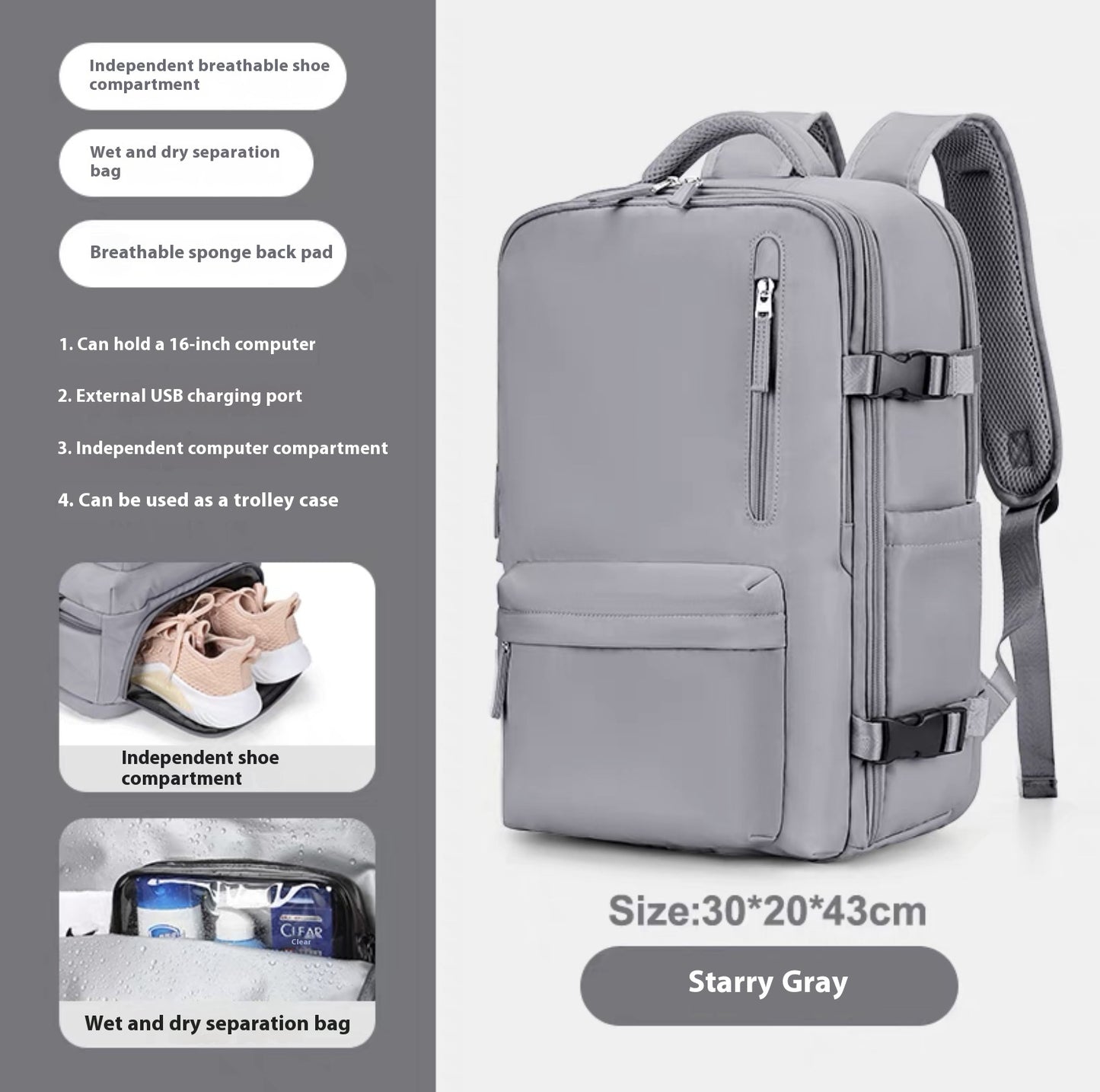 Bea - Geräumiger Vielseitiger Rucksack