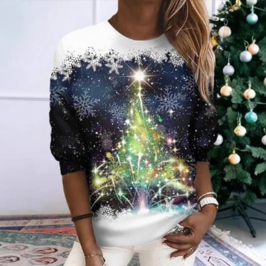 Sweatshirt – Mit Rundhalsausschnitt Und Weihnachtsdruck