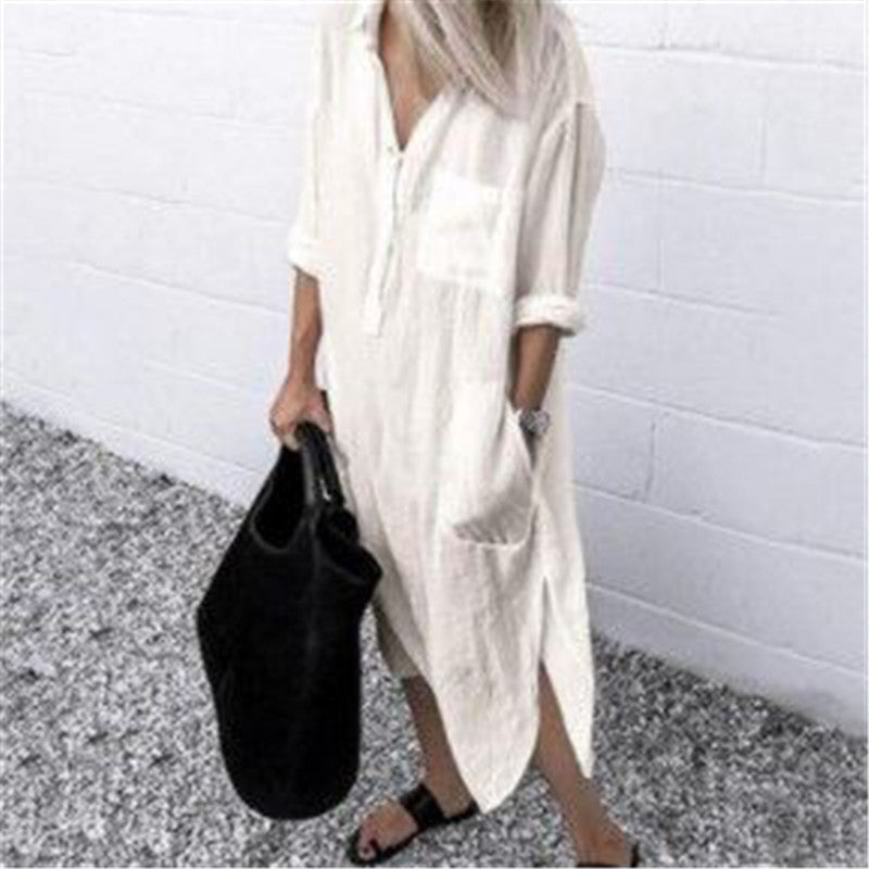 Aileen - Super Schönes Und Sehr Elegantes Maxi-leinenkleid, Ideal Für Den Sommer