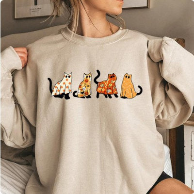 Afra – Halloween-pullover Mit Rundhalsausschnitt Und Kürbismotiv Für Damen