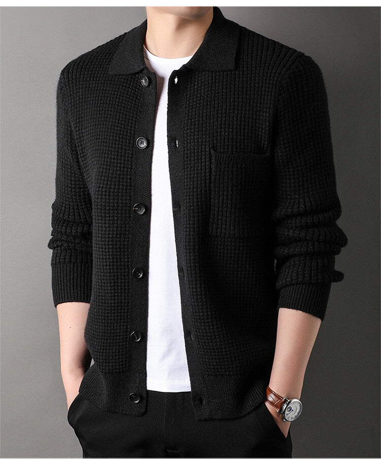 Ahmad – Stylischer Waffel-cardigan Für Herren