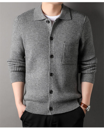 Ahmad – Stylischer Waffel-cardigan Für Herren