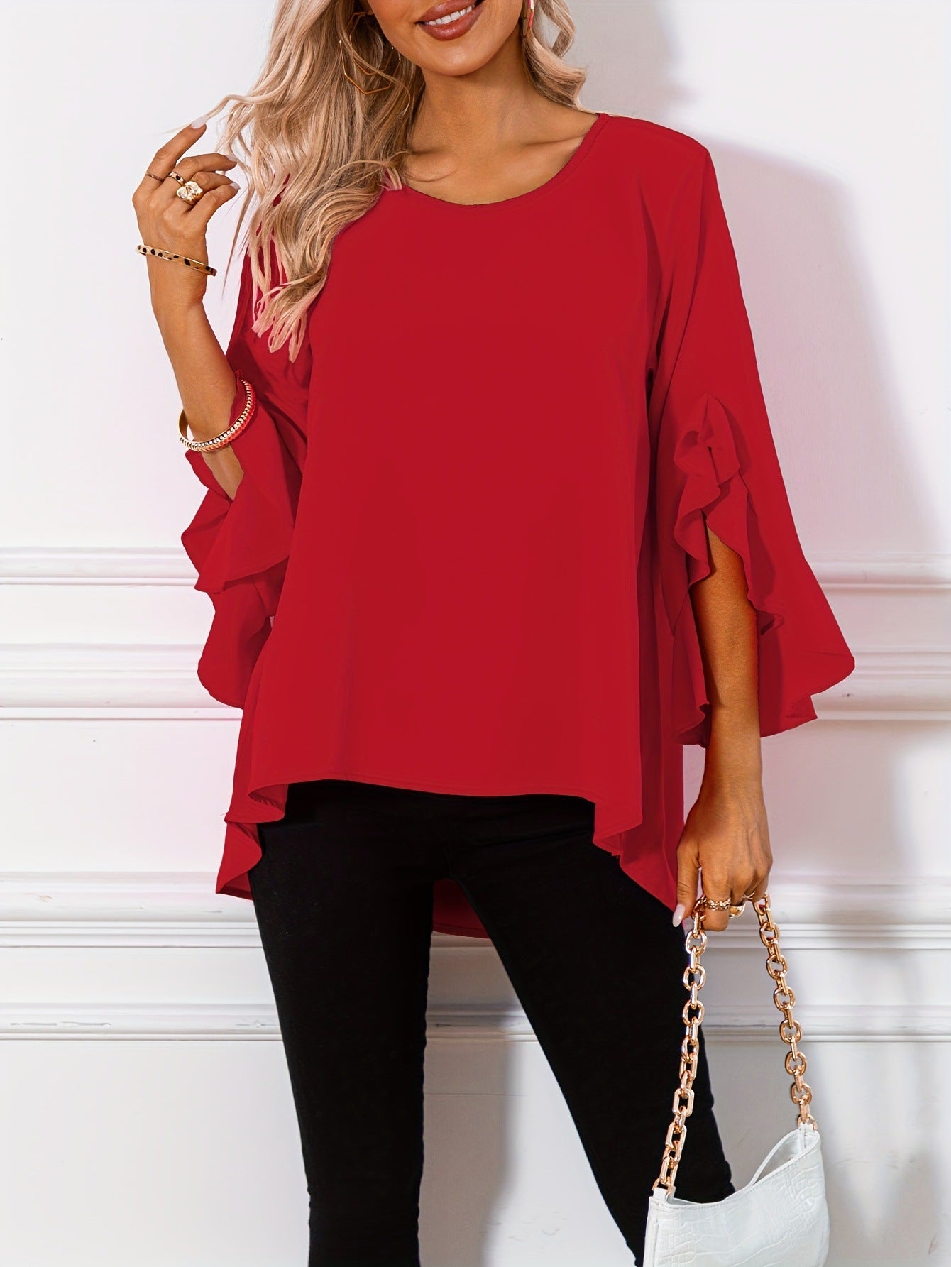 Aria – Bluse Mit Rundhalsausschnitt Für Den Frühling