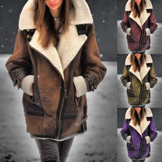 Bonny - Gepolsterte Kunstleder Jacke Mit Warmem Plüschfutter