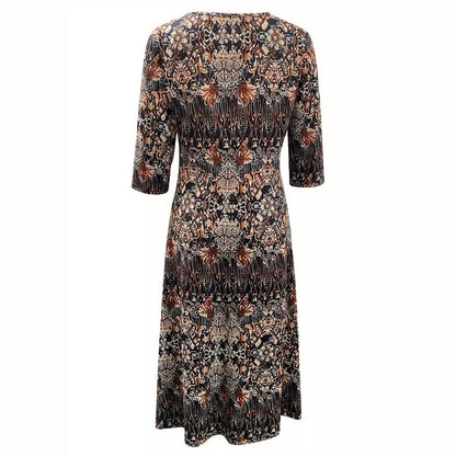 Abigail – Midikleid Mit Blumendruck Und 3/4-armeln