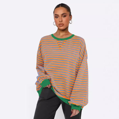 Zoe Übergroßer Pullover | Gestreifter, Gemütlicher Pullover