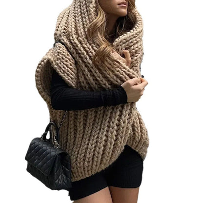 Zoie - Grob Gestrickte Strickweste Mit Kapuze